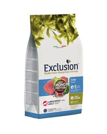 EXCLUSION MonoProtein Noble Grain large breed dogs mit Thunfisch Hundefutter für große Rassen 12 kg