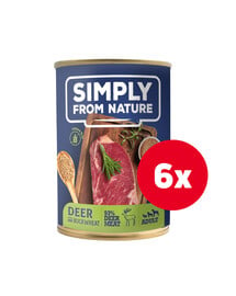 SIMPLY FROM NATURE Hundenassfutter Hirsch mit Buchweizen 6 x 400 g