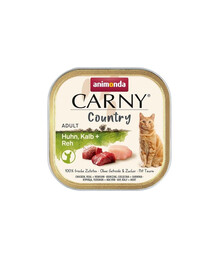 ANIMONDA Carny Country Adult Chicken&Veal&Vension 100 g Huhn, Kalb und Schweinefleisch für adulte Katzen