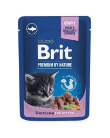 BRIT PREMIUM Pouch White Fish Kitten 24x100g mit weißem Fisch für Kätzchen