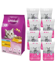 WHISKAS Sterile 14kg + ARISTOCAT Żwirek silikonowy PREMIUM bezzapachowy 8x3.8l