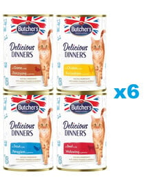 BUTCHERS Deliciuos dinners Mix smaków w galaretce 24x400 g