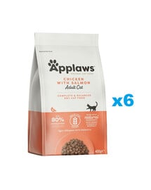 APPLAWS Cat Adult Chicken and Extra Salmon 2,4 kg (6x400g) Huhn mit Lachs für Katzen