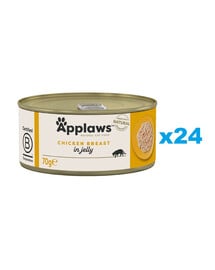 APPLAWS Kitten Chicken Breast Nassfutter für Kätzchen, Huhn in Gelee, 24 x 70 g