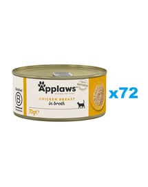 APPLAWS Cat Adult Chicken Breast in Broth Hähnchenbrust in Brühe 72x70 g