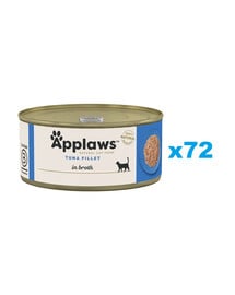 APPLAWS Cat Adult Tuna Fillet in Broth Thunfischfilet in Brühe 72x70 g