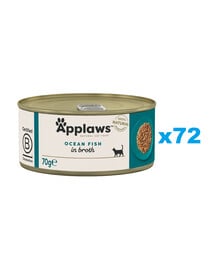 APPLAWS Cat Adult Ocean Fish in Broth Meeresfisch in Brühe 72x70 g