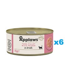 APPLAWS Cat Adult Tuna with Prawn in Broth Thunfisch und Garnelen in Brühe 6x70g