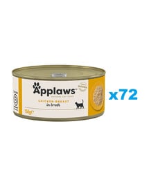 APPLAWS Cat Adult Chicken Breast in Broth Hähnchenbrust in Brühe 72x 156g