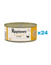 APPLAWS Cat Adult Chicken Breast in Broth Hähnchenbrust in Brühe 24x 156g