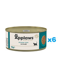 APPLAWS Cat Adult Ocean Fish in Broth Meeresfisch in Brühe 6x 156 g