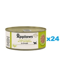 APPLAWS Cat Adult Tuna with Seaweed in Broth Thunfisch mit Algen in Brühe 24x 70 g