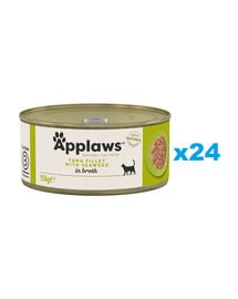 APPLAWS Cat Adult Tuna with Seaweed in Broth Thunfisch mit Algen in Brühe 24x 156 g