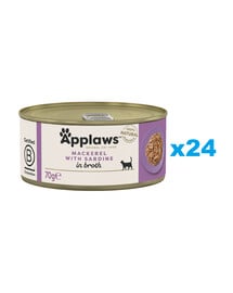 APPLAWS Cat Adult Mackerel with Sardine in Broth Makrele und Sardine in Brühe 24x70 g