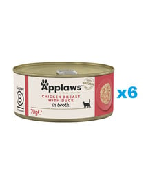 APPLAWS Cat Adult Chicken Breast with Duck in Broth Hähnchenbrust mit Ente in Brühe 6x70g