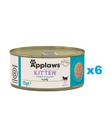 APPLAWS Cat Kitten Tuna in Broth mit Thunfisch in Brühe für Kätzchen 6x70 g