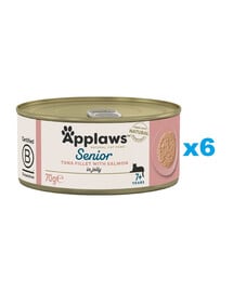 APPLAWS Cat Senior Thunfisch mit Lachs in Gelee für Senioren 6x70g