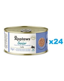 APPLAWS Cat Senior Thunfisch mit Sardine in Gelee für ältere Katzen 24x 70 g