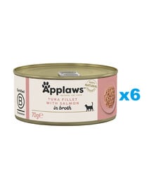 APPLAWS Cat Adult Thunfisch mit Lachs in Brühe 6x 70 g