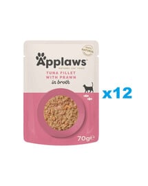 APPLAWS Cat Adult Pouch Thunfisch und Tigergarnelen in Brühe 12x 70 g