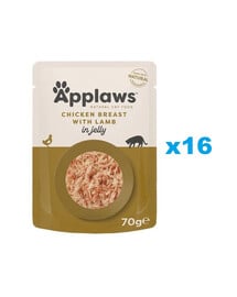 APPLAWS Cat Adult Pouch Hähnchen mit Lamm in Gelee 16x 70 g