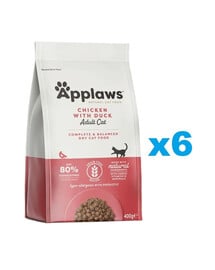 APPLAWS Cat Adult Chicken with Extra Duck 2,4 kg (6x400 g) Huhn und Ente für erwachsene Katzen