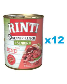 RINTI Kennerfleish Senior Beef 12x800 g z wołowiną dla starszych psów