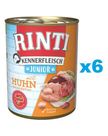 RINTI Kennerfleish Junior Chicken 6x800 g z kurczakiem dla szczeniąt