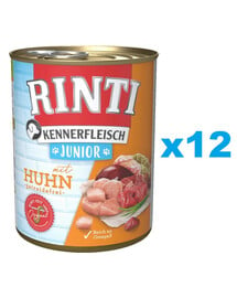 RINTI Kennerfleish Junior Chicken 12x400 g z kurczakiem dla szczeniąt