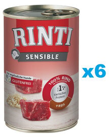 RINTI Sensible Wołowina z ryżem 6x400 g