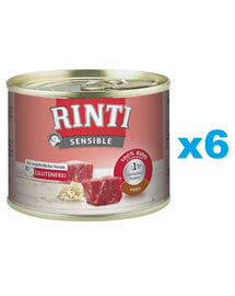 RINTI Sensible Wołowina z ryżem 6x185 g