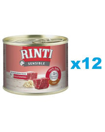 RINTI Sensible Wołowina z ryżem 12x185 g