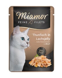 MIAMOR Feline Filets tuńczyk i łosoś w galaretce saszetka 6x100 g