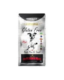 EUPHORIA Gluten Free z wołowiną dla szczeniąt mini i małych rasy 2 kg