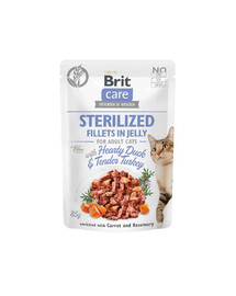 Care Fillets in Jelly Sterilized Duck&Turkey 85 g mokra karma dla kotów po sterylizacji