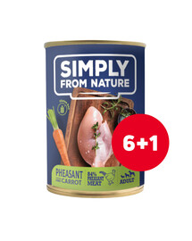 SIMPLY FROM NATURE Hundenassfutter Fasan mit Karotten 6 x 400 g + 1 GRATIS