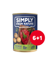 SIMPLY FROM NATURE Nasses Pferdefleisch mit Kartoffeln 6 x 400 g + 1 GRATIS