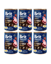 BRIT Premium by Nature Junior Turkey and liver 6x400 g indyk i wątroba naturalna karma dla szczeniąt