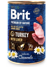 Premium by Nature Junior Turkey and liver 400 g indyk i wątroba naturalna karma dla szczeniąt