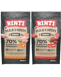 RINTI MAX-I-MUM Beef z wołowiną 12 kg + Chicken z kurczakiem 12 kg