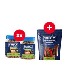 SIMPLY FROM NATURE Smart Bites Trainingssnacks mit Geflügel für Hunde 2 x 130 g + Snack GRATIS