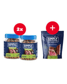 SIMPLY FROM NATURE Smart Bites Trainingssnacks mit Gans für Hunde 2 x 130 g + Snack GRATIS