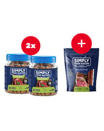 SIMPLY FROM NATURE Smart Bites Trainingssnacks mit Wildfleisch für Hunde 2 x 130 g + Snack GRATIS