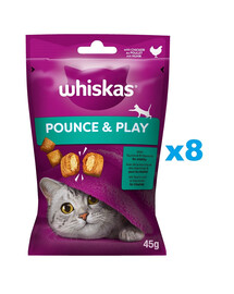 WHISKAS Energia i Witalność 8x45 g przysmak z kurczakiem dla kota