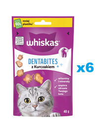 WHISKAS Dentabites 6x40 g dentystyczny przysmak dla dorosłych kotów