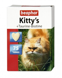 BEAPHAR Kitty`S Tabletten mit Taurin und Biotin für Katzen 75 St.