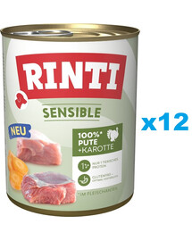 RINTI Sensible Indyk z marchewką 12x800 g