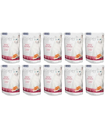PIPER Animals Nassfutter mit Lachs für adulte Katzen 10x100 g