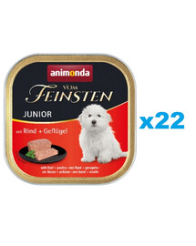 ANIMONDA vom Feinsten Junior Nassfutter mit Rind und Geflügel für Junior Welpen 22x150g