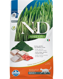 FARMINA N&D Spirulina Trockenfutter mit Hering, Spirulina, Wolfsbeere für adulte Katzen 50g